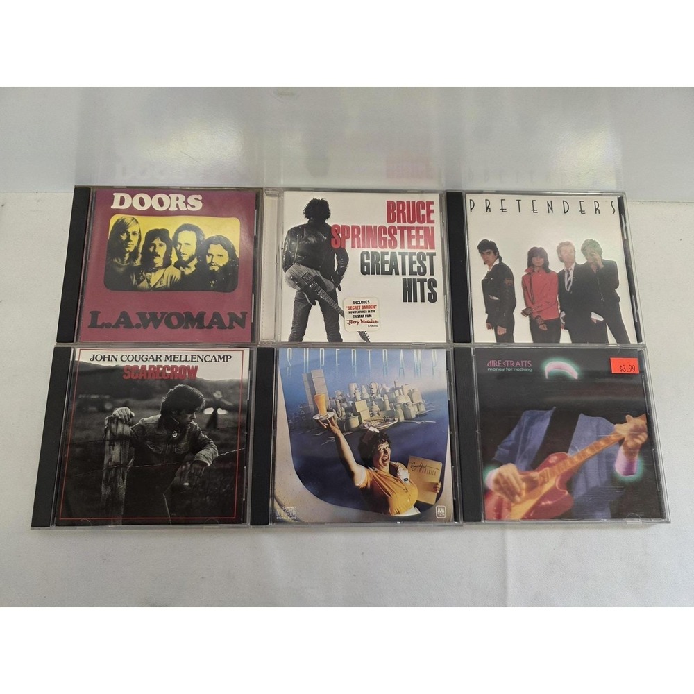 6 CD Classic Rock Lot Doors Springsteen Dire Straits Supertramp Pretenders Melle